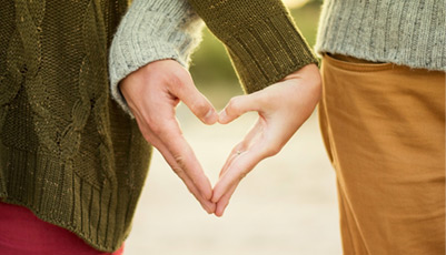 hands in the shape of a heart